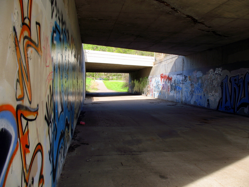 just some graffiti in a tunnel under highway 61 in st paul