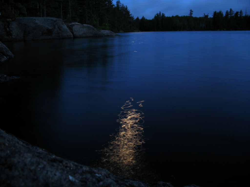 The moonlight dances on the waters in the BWCA