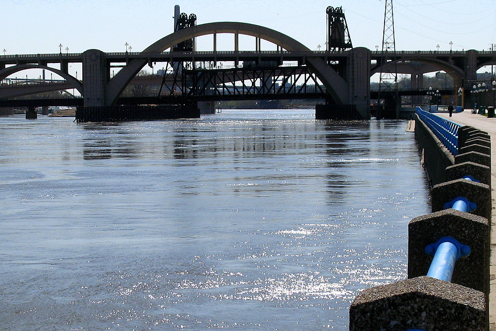 Railing along the Mississippi River