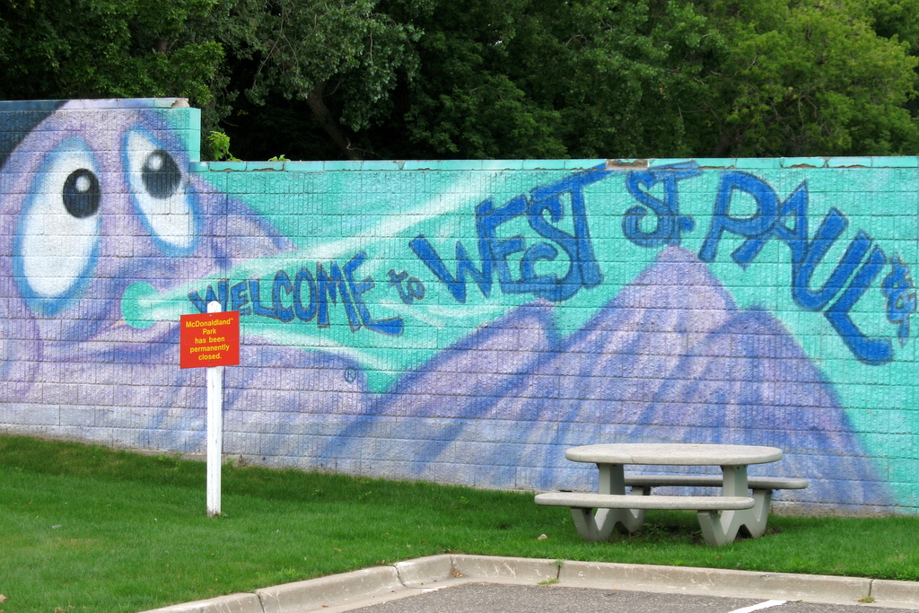 Artwork mural from the old McDonalds play land in West St Paul.