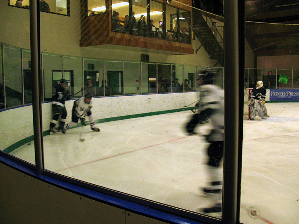 Park of Cottage Grove Wolfpack versus Mounds View Mustangs played on Minnesota Hockey Day