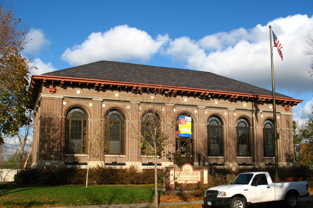 The Riverview Branch Library on the West Side neighborhood in St Paul.