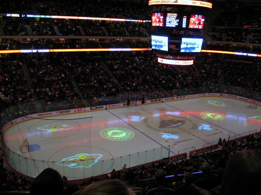 Intermission at the Xcel Energy Center.