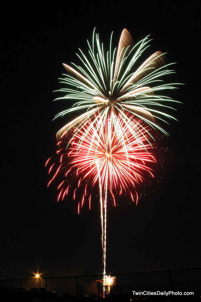 Captured during the July 4 fireworks show in Cottage Grove at Kingston Park.