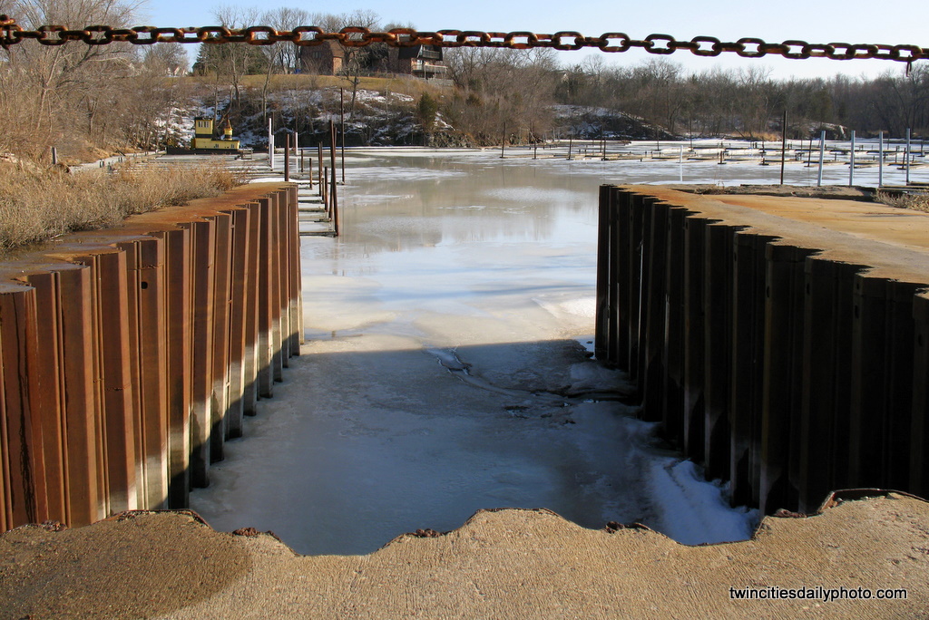 A close up view of one of the many boat launches I found at the harbor in Saint Paul Park.