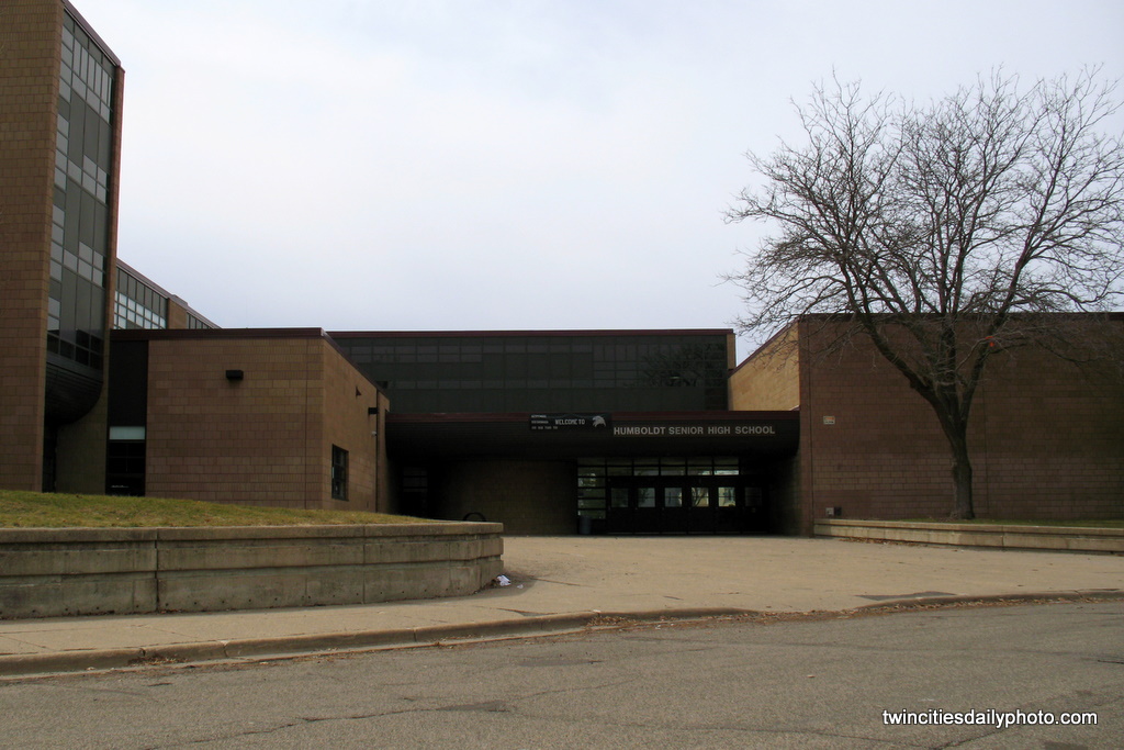This is the main entrance to St Paul Humboldt Senior High School on the West Side neighborhood.