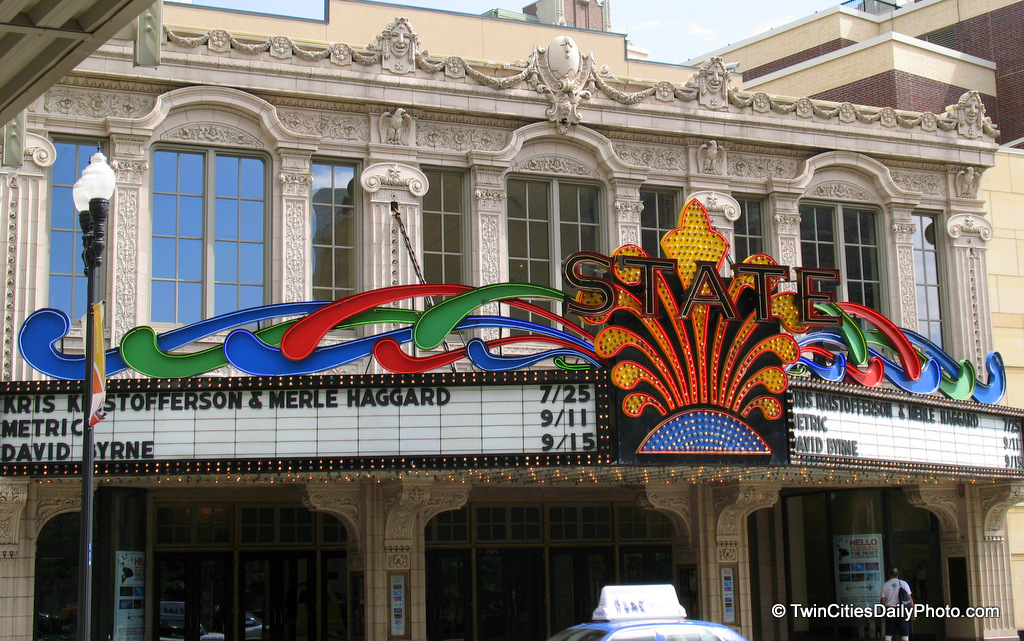 From much earlier in the summer, the State Theater in downtown Minneapolis.